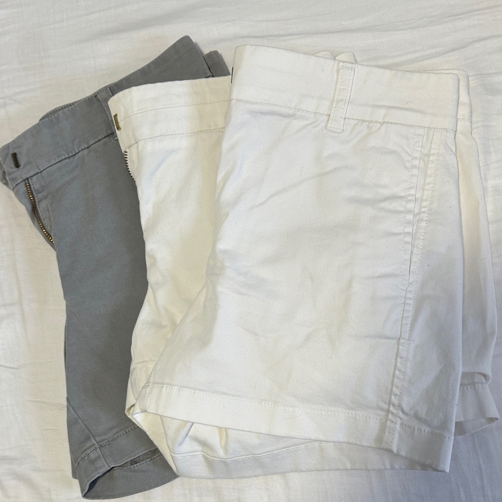 Jcrew Gray and White Shorts Set of three . New size0 * good deal*